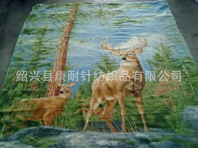 绍兴康耐针纺织 厂家直销康耐鹿系列双面绒平网毛毯，秋冬舒适之选